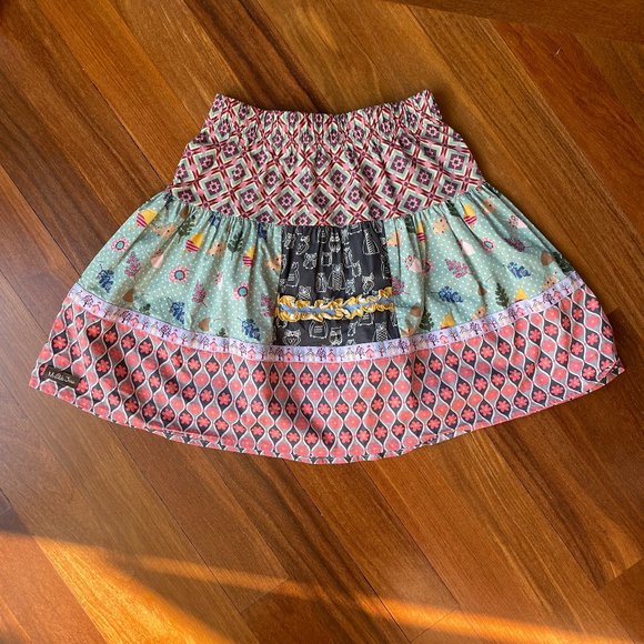Matilda Jane Sz 12 Tiered Skirt Owls / Acorns / Leaves - Picture 1 of 6